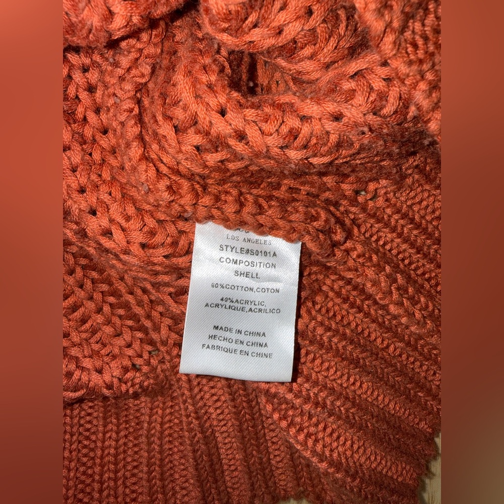 Chunky Turtleneck Pullover Sweater - Rust - image 3